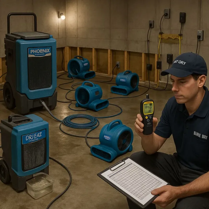 Structural Drying and Dehumidification process in Shreveport, LA